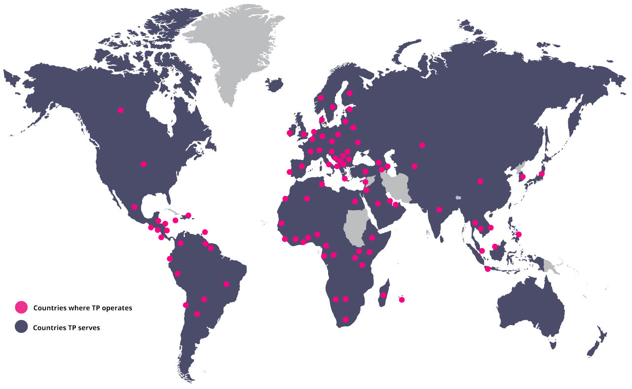 Countries where TP operates Countries where TP operates