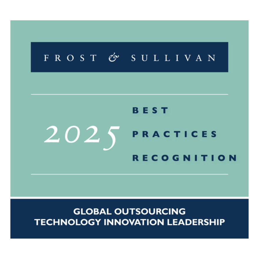 Frost & Sullivan Best Practices Recognition Award 2025 - Global outsourcing technology innovation leadership badge  Frost & Sullivan Best Practices Recognition Award 2025 - Global outsourcing technology innovation leadership badge
