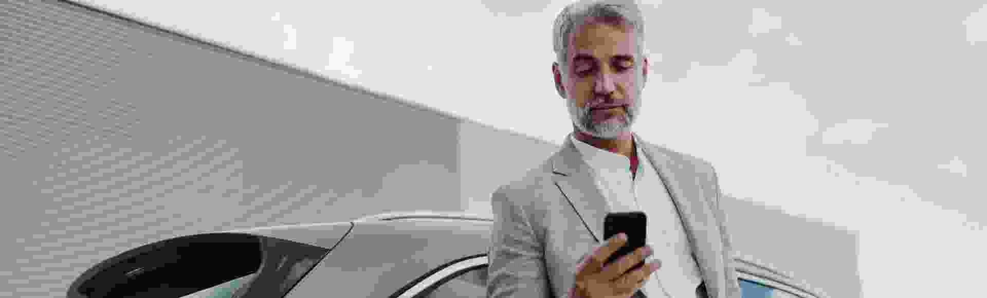 Man browsing smartphone